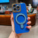 iPhone 12 Pro Max Charm Eye Electroplating Metal Holder Phone Case - Blue