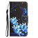 iPhone 12 Pro Max Colored Drawing Leather Phone Case - Blue Butterfly