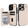 iPhone 12 Pro Max Crossbody Dual-Buckle Wallet Back Leather Phone Case - Apricot