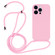 iPhone 12 Pro Max Crossbody Lanyard Liquid Silicone Case - Pink