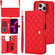 iPhone 12 Pro Max Crossbody Multifunction Rhombic Leather Phone Case - Red