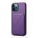 iPhone 12 Pro Max D04 Calf Texture Dual Card Slot Holder Phone Case - Purple