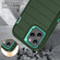 iPhone 12 Pro Max Defender Gen2 Rugged PC + Silicone Phone Case with Holder - Dark Green+Cyan