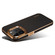 iPhone 12 Pro Max Denior Cowhide Leather Plating Phone Case - Black