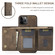 iPhone 12 Pro Max DG.MING M1 Series 3-Fold Multi Card Wallet + Magnetic Back Cover Shockproof Case with Holder Function - Coffee