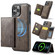 iPhone 12 Pro Max DG.MING MAGKING-K2 Series MagSafe RFID Card Bag Detachable Phone Case - Coffee