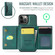 iPhone 12 Pro Max DG.MING MAGKING-K2 Series MagSafe RFID Card Bag Detachable Phone Case - Green