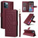 iPhone 12 Pro Max Diamond Lattice Leather Flip Phone Case - Wine Red