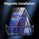 iPhone 12 Pro Max Double Sides Tempered Glass Magnetic Adsorption Metal Frame HD Screen Case - Blue