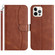 iPhone 12 Pro Max Dual-Folded S-shape Leather Phone Case - Coffee
