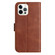 iPhone 12 Pro Max Dual-Folded S-shape Leather Phone Case - Coffee