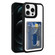iPhone 12 Pro Max Electroplated Card Bag Acrylic Hybrid TPU Phone Case - Black