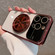 iPhone 12 Pro Max Electroplated Large Window Bracket PC Phone Case - Red