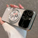 iPhone 12 Pro Max Electroplated Large Window Bracket PC Phone Case - Silver