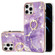 iPhone 12 Pro Max Electroplating Marble Pattern IMD TPU Shockproof Case with Ring Holder - Purple 002