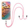 iPhone 12 Pro Max Electroplating Pattern IMD TPU Shockproof Case with Neck Lanyard - Dream Chasing Butterfly