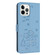 iPhone 12 Pro Max Embossed Kitten Phone Leather Case with Lanyard - Blue