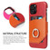 iPhone 12 Pro Max Fierre Shann Oil Wax Texture Genuine Leather Back Cover Case with 360 Degree Rotation Holder & Card Slot - Red+Light Brown