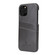 iPhone 12 Pro Max Fierre Shann Retro Oil Wax Texture PU Leather Case with Card Slots - Grey