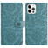 iPhone 12 Pro Max Floral Embossed Pattern Leather Phone Case - Dark Green