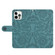 iPhone 12 Pro Max Floral Embossed Pattern Leather Phone Case - Dark Green