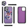 iPhone 12 Pro Max Flower Multi-functional Crossbody Zipper Wallet MagSafe Leather Phone Case - Purple