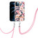 iPhone 12 Pro Max Flowers Series TPU Phone Case with Lanyard - Pink Gardenia