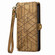 iPhone 12 Pro Max Geometric Zipper Wallet Side Buckle Leather Phone Case - Brown