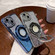 iPhone 12 Pro Max Gradient Glitter Diamond Plated Holder Magsafe Phone Case - Blue