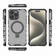 iPhone 12 Pro Max Grating Holder Shockproof Phone Case - Transparent Black