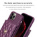 iPhone 12 Pro Max Horizontal Metal Buckle Wallet Rhombic Leather Phone Case - Dark Purple