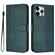iPhone 12 Pro Max Line Splicing Buckle Retro Leather Phone Case - Dark Green