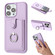 iPhone 12 Pro Max Litchi Texture Drawing Card Bag Ring Holder Phone Case - Purple