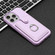 iPhone 12 Pro Max Litchi Texture Drawing Card Bag Ring Holder Phone Case - Purple