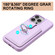 iPhone 12 Pro Max Litchi Texture Drawing Card Bag Ring Holder Phone Case - Purple