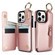 iPhone 12 Pro Max Litchi Texture Zipper Double Buckle Card Bag Phone Case - Rose Gold