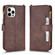 iPhone 12 Pro Max Litchi Texture Zipper Leather Phone Case - Brown