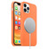 iPhone 12 Pro Max Magnetic Liquid Silicone Full Coverage Shockproof Magsafe Case with Magsafe Charging Magnet - Orange