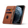 iPhone 12 Pro Max Magnetism Skin Feel Card Holder Leather Phone Case - brown