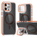 iPhone 12 Pro Max Magsafe Dual-Color Carbon Fiber Lens Film Phone Case with Lens Fold Holder - Orange