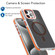 iPhone 12 Pro Max Magsafe Dual-Color Carbon Fiber Lens Film Phone Case with Lens Fold Holder - Orange