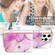 iPhone 12 Pro Max Marble Pattern IMD Card Slot Phone Case - Pink Purple Gold