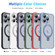 iPhone 12 Pro Max Metal Eyes Series MagSafe Magnetic Holder Phone Case - Silver