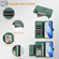 iPhone 12 Pro Max Multi-Card Slots Zipper Wallet Leather Phone Case - Green