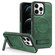 iPhone 12 Pro Max Multi-function Holder MagSafe PU Phone Case - Dark Green