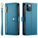 iPhone 12 Pro Max Nine Card-slot Zipper Wallet Bag Leather Phone Case - Blue