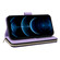iPhone 12 Pro Max Nine-card Slots Zipper Wallet Bag Leather Phone Case - Light Purple