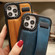 iPhone 12 Pro Max Photo Frame Card Wallet Wrist Strap Holder Back Cover Phone Case - Brown