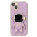 iPhone 12 Pro Max Plating Astronaut Holder Phone Case with Lens Film - Purple