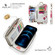 iPhone 12 Pro Max POLA MagSafe Flower Multi-functional Zipper Wallet Leather Phone Case - Beige